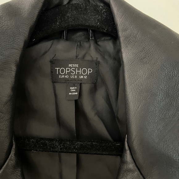 Topshop moto leather jacket - black - US 8 - Picture 3 of 3